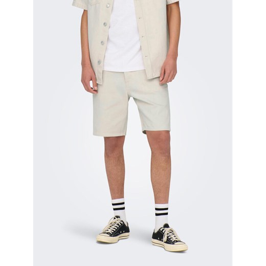 Only & Sons Szorty jeansowe Edge 22026558 Écru Regular Fit ze sklepu MODIVO w kategorii Spodenki męskie - zdjęcie 182699499