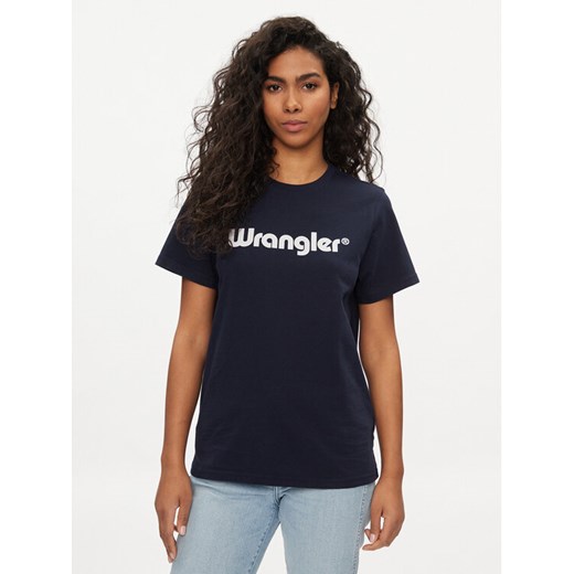 Wrangler T-Shirt 112352289 Granatowy Regular Fit ze sklepu MODIVO w kategorii Bluzki damskie - zdjęcie 182699956