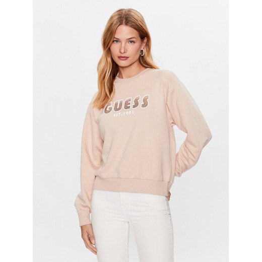Guess Bluza W3YQ13 K8802 Beżowy Relaxed Fit ze sklepu MODIVO w kategorii Bluzy damskie - zdjęcie 182700045