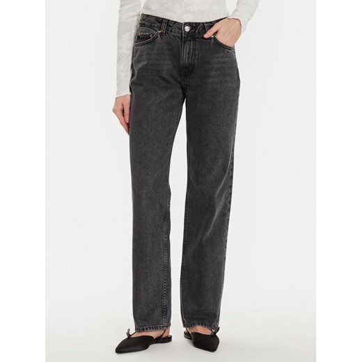 Gina Tricot Jeansy 21489 Czarny Straight Fit ze sklepu MODIVO w kategorii Jeansy damskie - zdjęcie 182700055