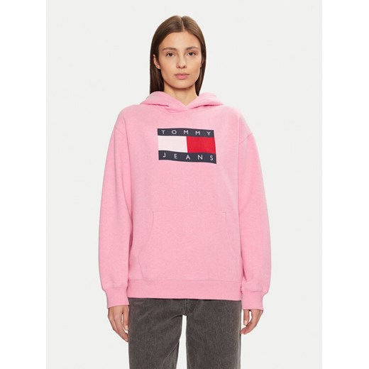 Tommy Jeans Bluza DW0DW19407 Różowy Relaxed Fit ze sklepu MODIVO w kategorii Bluzy damskie - zdjęcie 182700146