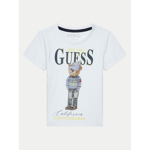 Guess T-Shirt N5RI20 K8HM4 Biały Regular Fit ze sklepu MODIVO w kategorii T-shirty chłopięce - zdjęcie 182700148