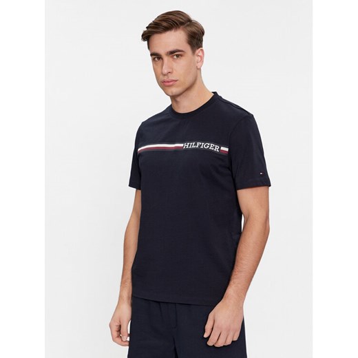 Tommy Hilfiger T-Shirt Monotype MW0MW33688 Granatowy Regular Fit ze sklepu MODIVO w kategorii T-shirty męskie - zdjęcie 182700159