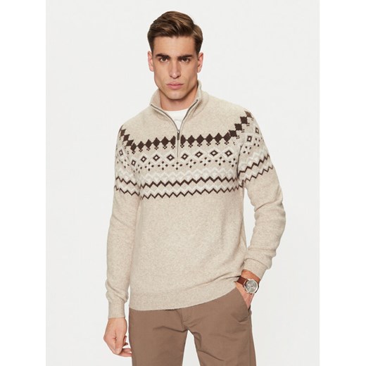 Guess Sweter M4PR59 Z3LQ0 Beżowy Regular Fit ze sklepu MODIVO w kategorii Swetry męskie - zdjęcie 182700297