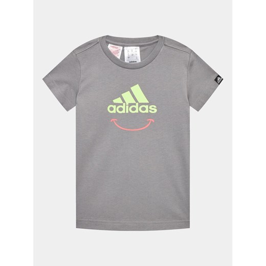 adidas T-Shirt HR8141 Szary ze sklepu MODIVO w kategorii T-shirty chłopięce - zdjęcie 182700308