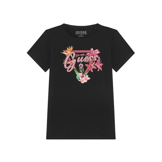 Guess T-Shirt J5GI16 K6YW4 Czarny Regular Fit ze sklepu MODIVO w kategorii Bluzki dziewczęce - zdjęcie 182700426