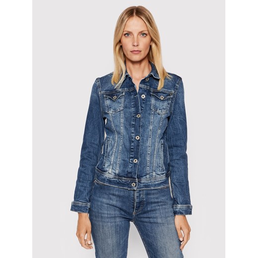 Pepe Jeans Kurtka jeansowa Thrift PL402011 Niebieski Regular Fit ze sklepu MODIVO w kategorii Kurtki damskie - zdjęcie 182700489