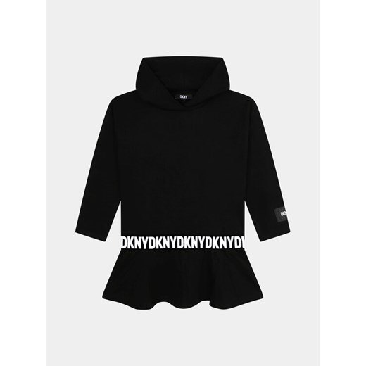 DKNY Sukienka dzianinowa D32905 S Czarny Regular Fit ze sklepu MODIVO w kategorii Sukienki dziewczęce - zdjęcie 182700565