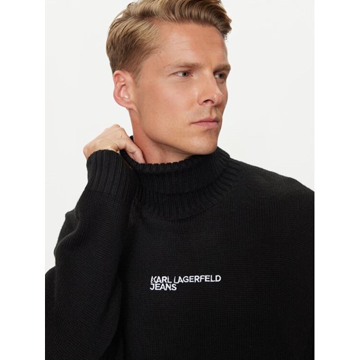 Karl Lagerfeld Jeans Golf 246D2000 Czarny Regular Fit ze sklepu MODIVO w kategorii Swetry męskie - zdjęcie 182700597