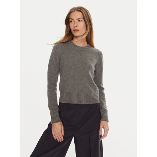 AMI PARIS Sweter FKS057005 Szary Regular Fit ze sklepu MODIVO w kategorii Swetry damskie - zdjęcie 182700605