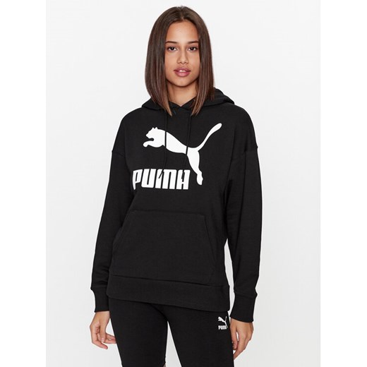 Puma Bluza Classics Logo 530074 Czarny Regular Fit ze sklepu MODIVO w kategorii Bluzy damskie - zdjęcie 182700667