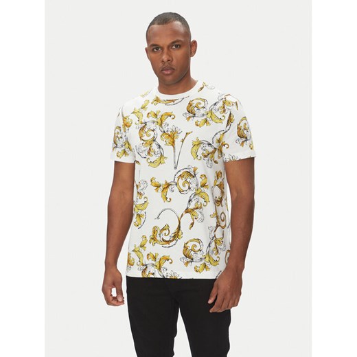 Versace Jeans Couture T-Shirt 78GAH6S0 Biały Regular Fit ze sklepu MODIVO w kategorii T-shirty męskie - zdjęcie 182700678