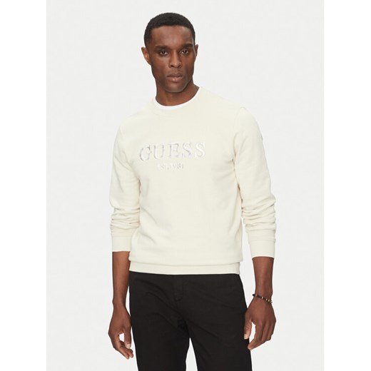 Guess Bluza M5GQ08 KCN01 Écru Regular Fit ze sklepu MODIVO w kategorii Bluzy męskie - zdjęcie 182700718