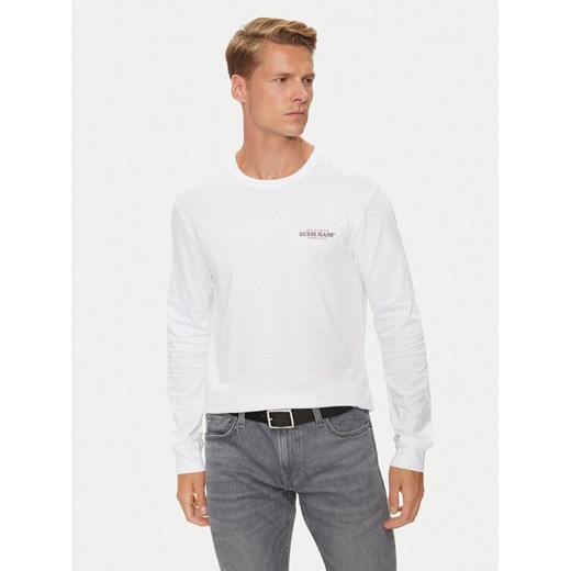 Guess Jeans Longsleeve M4YI54 K8HM0 Biały Regular Fit ze sklepu MODIVO w kategorii T-shirty męskie - zdjęcie 182700775