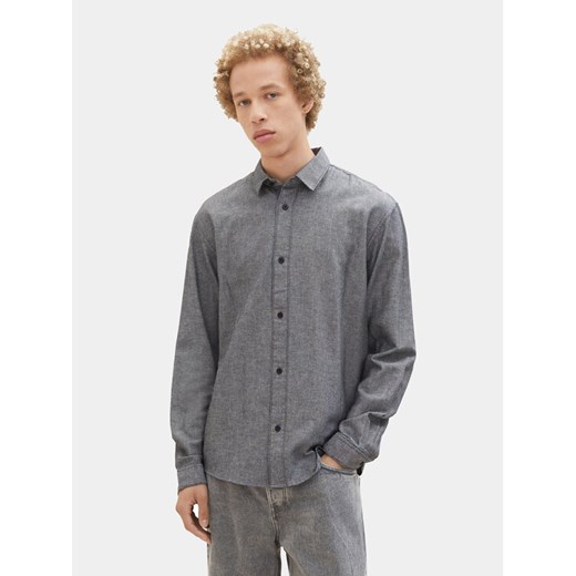 Tom Tailor Denim Koszula 1037473 Szary Regular Fit ze sklepu MODIVO w kategorii Koszule męskie - zdjęcie 182700797