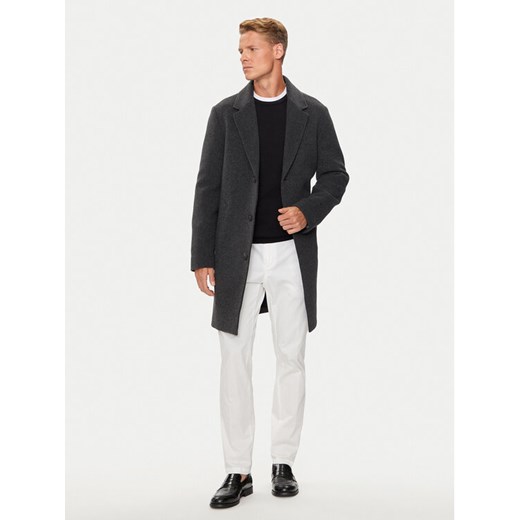 Tommy Hilfiger Płaszcz wełniany MW0MW36611 Szary Regular Fit ze sklepu MODIVO w kategorii Płaszcze męskie - zdjęcie 182700897
