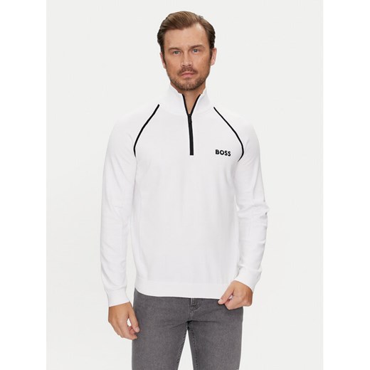 Boss Sweter Hydro-X 50519377 Biały Regular Fit ze sklepu MODIVO w kategorii Swetry męskie - zdjęcie 182701085