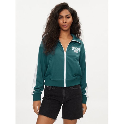 Tommy Jeans Bluza Varsity DW0DW17783 Zielony Regular Fit ze sklepu MODIVO w kategorii Bluzy damskie - zdjęcie 182701126
