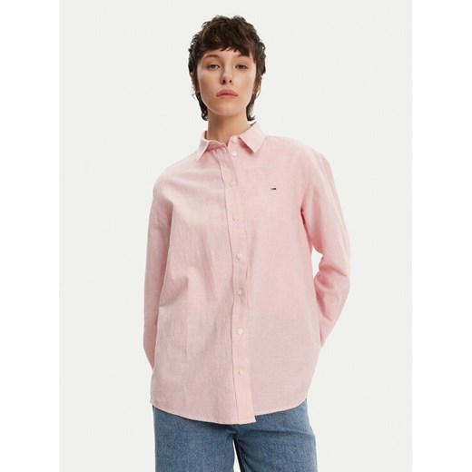 Tommy Jeans Koszula DW0DW20292 Różowy Relaxed Fit ze sklepu MODIVO w kategorii Koszule damskie - zdjęcie 182701176