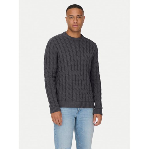 Only & Sons Sweter 22026504 Szary Regular Fit ze sklepu MODIVO w kategorii Swetry męskie - zdjęcie 182701215