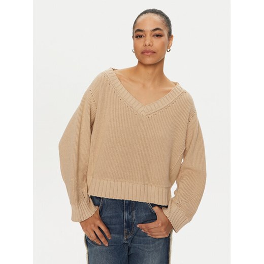 PINKO Sweter Spiga 102803 A1KP Beżowy Regular Fit ze sklepu MODIVO w kategorii Swetry damskie - zdjęcie 182701245