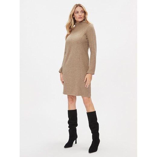 Tom Tailor Sukienka dzianinowa 1039164 Beżowy Regular Fit ze sklepu MODIVO w kategorii Sukienki - zdjęcie 182701258