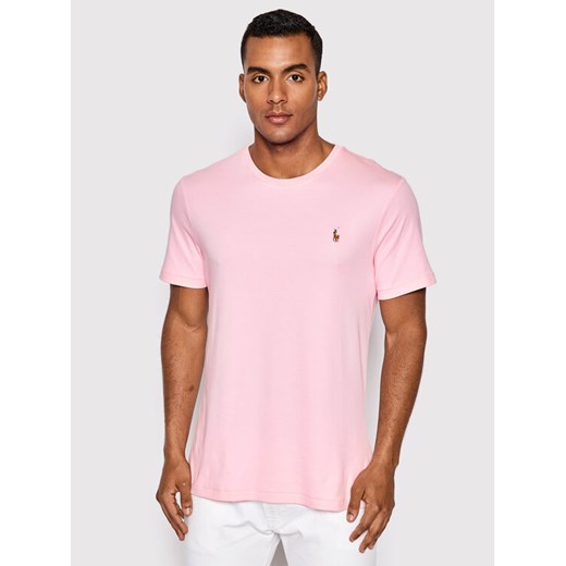 Polo Ralph Lauren T-Shirt 710740727010 Różowy Slim Fit ze sklepu MODIVO w kategorii T-shirty męskie - zdjęcie 182701385