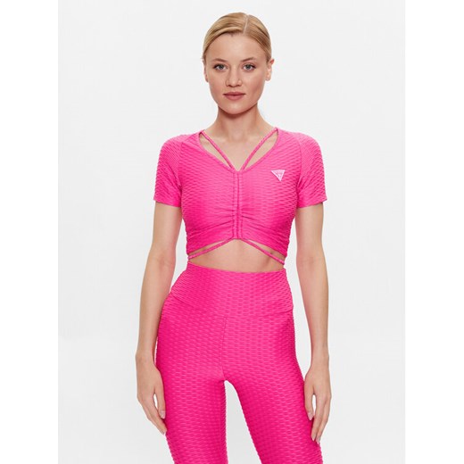 Guess Bluzka Delma V3GP09 KBOA2 Różowy Regular Fit ze sklepu MODIVO w kategorii Bluzki damskie - zdjęcie 182701387