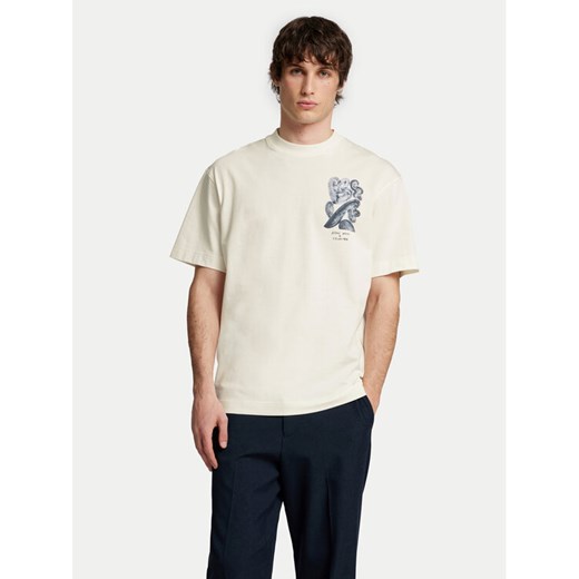 Selected Homme T-Shirt Will 16097225 Écru Relaxed Fit ze sklepu MODIVO w kategorii T-shirty męskie - zdjęcie 182701518