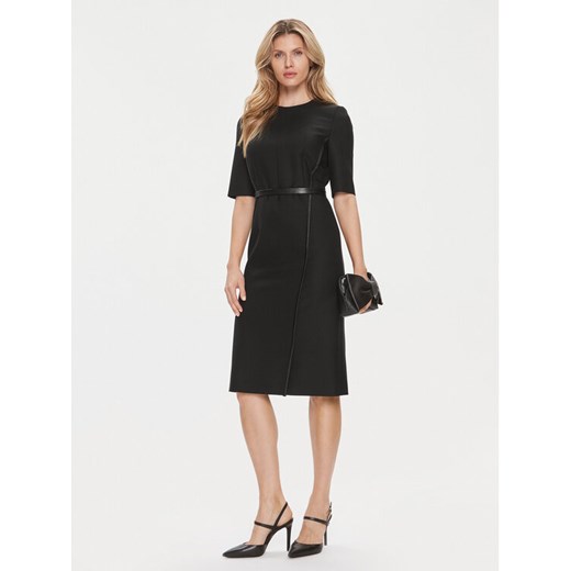 Boss Sukienka dzianinowa Depuro 50506987 Czarny Slim Fit ze sklepu MODIVO w kategorii Sukienki - zdjęcie 182701646