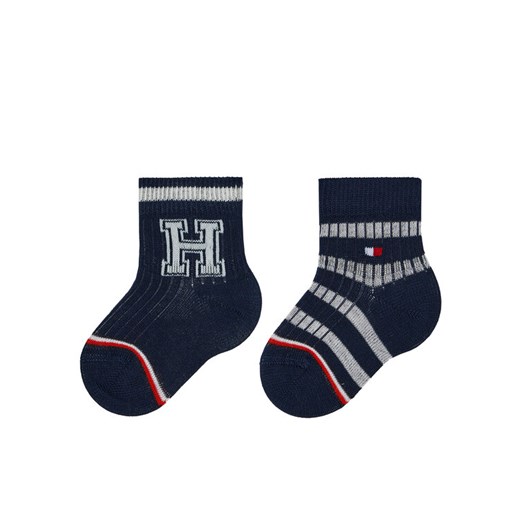 Tommy Hilfiger Zestaw 2 par wysokich skarpet dziecięcych 701224996 Granatowy ze sklepu MODIVO w kategorii Skarpetki dziecięce - zdjęcie 182701697