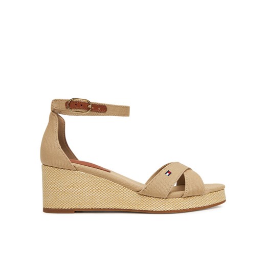 Tommy Hilfiger Espadryle Flag Criss-Cros Mid Wedge Espad FW0FW08481 Beżowy Tommy Hilfiger 40 MODIVO