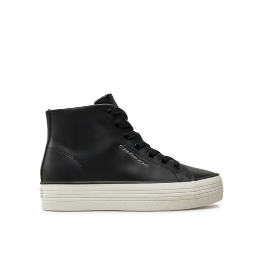 Calvin Klein Jeans Sneakersy Bold Vulc Flatf Mid Lth In YW0YW01634 Czarny ze sklepu MODIVO w kategorii Buty sportowe damskie - zdjęcie 182701878