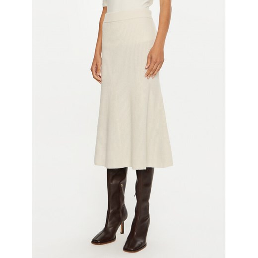 Calvin Klein Spódnica midi K20K207688 Écru Regular Fit ze sklepu MODIVO w kategorii Spódnice - zdjęcie 182701889