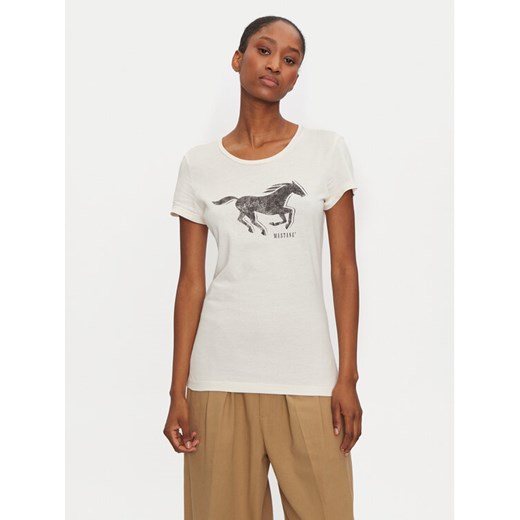 Mustang T-Shirt Loa 1015450 Biały Slim Fit ze sklepu MODIVO w kategorii Bluzki damskie - zdjęcie 182702147
