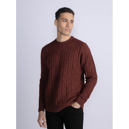 Petrol Industries Sweter M-3030-KWR250 Brązowy Regular Fit ze sklepu MODIVO w kategorii Swetry męskie - zdjęcie 182702158