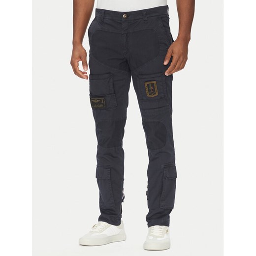 Aeronautica Militare Spodnie materiałowe 251PA1387CT1493 Granatowy Regular Fit ze sklepu MODIVO w kategorii Spodnie męskie - zdjęcie 182702196
