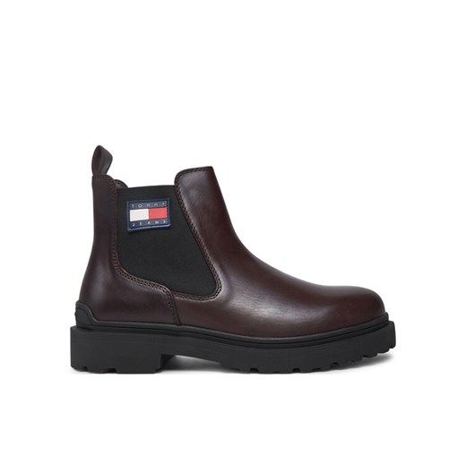 Tommy Jeans Sztyblety Tjm Leather Chelsea Boot EM0EM01448 Brązowy ze sklepu MODIVO w kategorii Buty zimowe męskie - zdjęcie 182702279