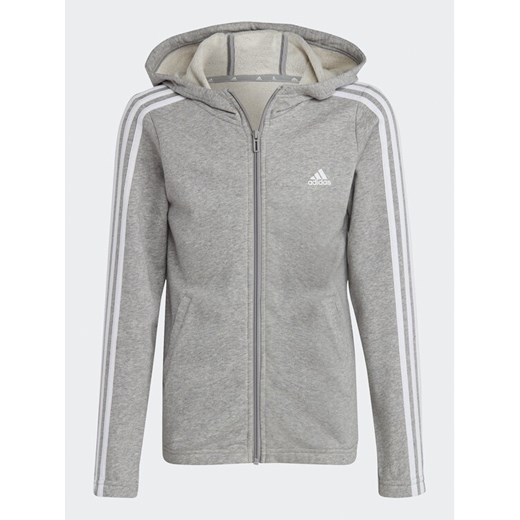 adidas Bluza Essentials 3-Stripes IC3635 Szary Slim Fit 11_12Y MODIVO