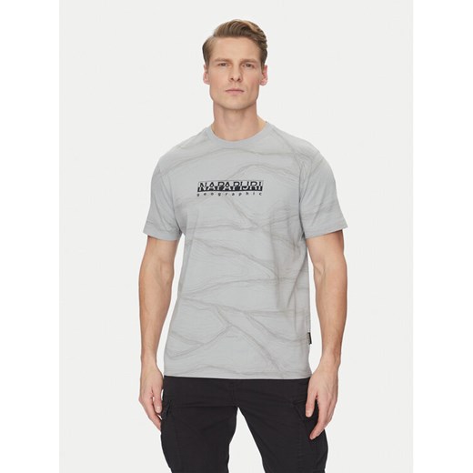 Napapijri T-Shirt B-Cellini NP0A4ILS Szary Regular Fit ze sklepu MODIVO w kategorii T-shirty męskie - zdjęcie 182702378