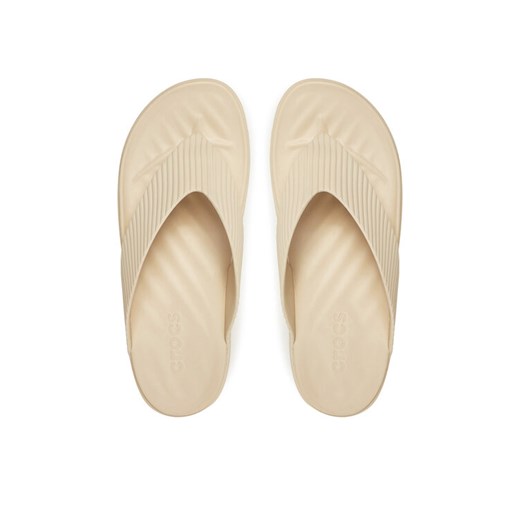 Crocs Japonki Getaway Groove Platform Flip 210700 Beżowy ze sklepu MODIVO w kategorii Klapki damskie - zdjęcie 182702525