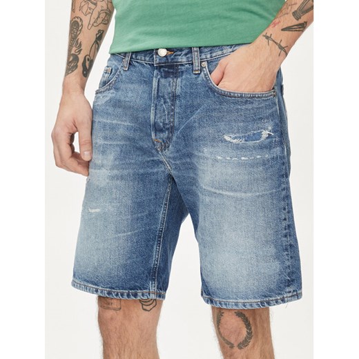 Pepe Jeans Szorty jeansowe Relaxed Short Repair PM801074 Niebieski Relaxed Fit ze sklepu MODIVO w kategorii Spodenki męskie - zdjęcie 182702645