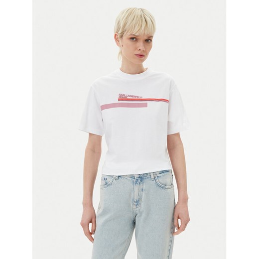 KARL LAGERFELD T-Shirt A2W17032 Biały Relaxed Fit ze sklepu MODIVO w kategorii Bluzki damskie - zdjęcie 182702897