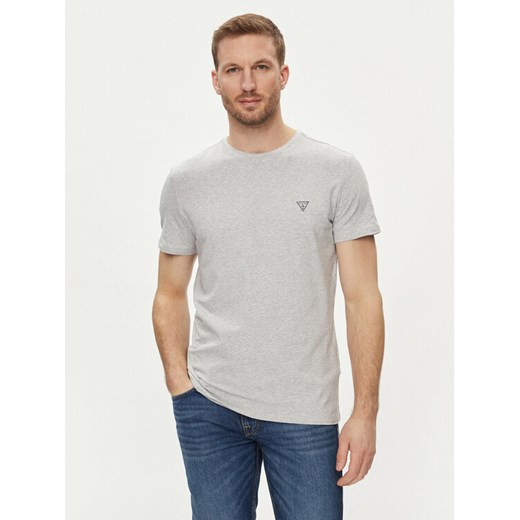 Guess T-Shirt Caleb U97M00 KCD31 Szary Slim Fit ze sklepu MODIVO w kategorii T-shirty męskie - zdjęcie 182703108