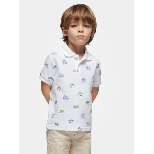 Mayoral Polo 3107 Biały Regular Fit ze sklepu MODIVO w kategorii T-shirty chłopięce - zdjęcie 182703145