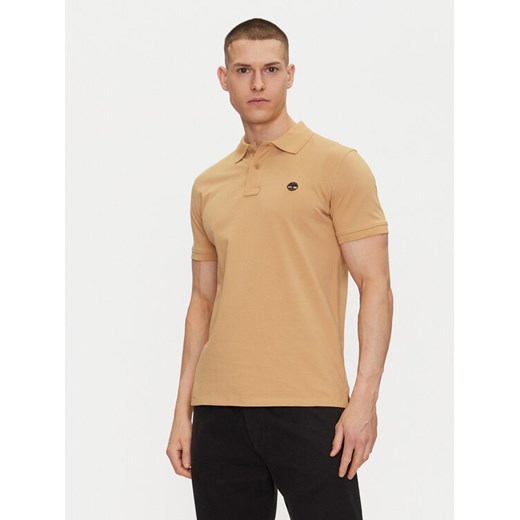 Timberland Polo TB0A6VDP Beżowy Regular Fit ze sklepu MODIVO w kategorii T-shirty męskie - zdjęcie 182703165