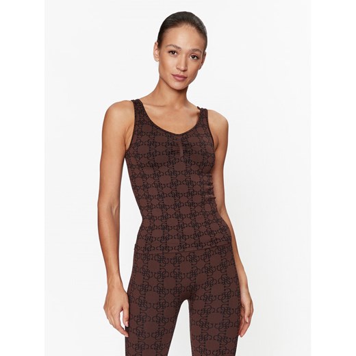 Guess Top V3BP06 ZZ04N Brązowy Slim Fit ze sklepu MODIVO w kategorii Bluzki damskie - zdjęcie 182703177