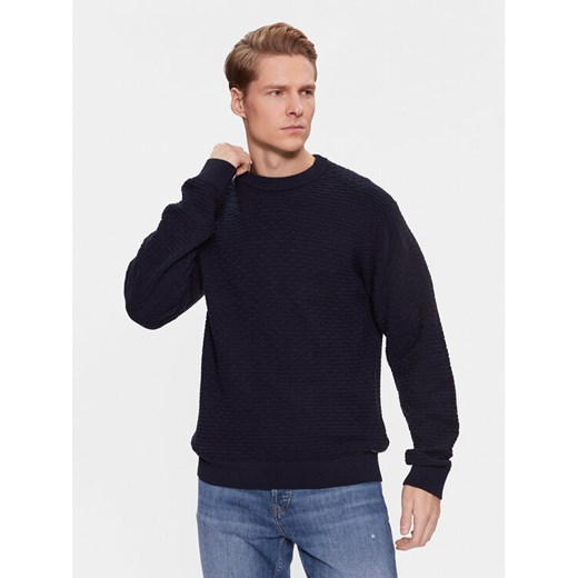 Hugo Sweter Sonderson 50500007 Granatowy Regular Fit ze sklepu MODIVO w kategorii Swetry męskie - zdjęcie 182703269