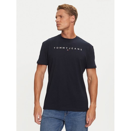 Tommy Jeans T-Shirt Linear Logo DM0DM20744 Granatowy Regular Fit ze sklepu MODIVO w kategorii T-shirty męskie - zdjęcie 182703285