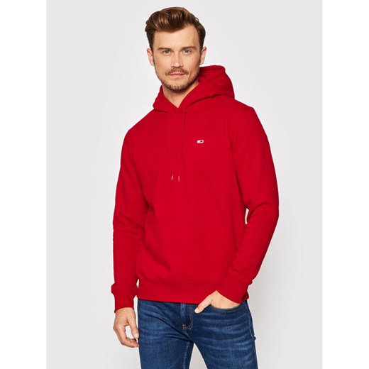 Tommy Jeans Bluza Tjm Fleece DM0DM09593 Czerwony Regular Fit ze sklepu MODIVO w kategorii Bluzy męskie - zdjęcie 182703439
